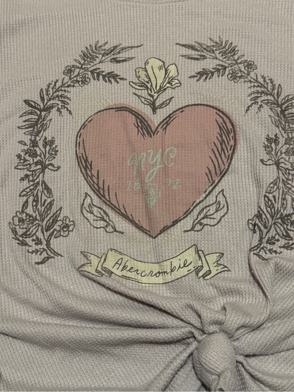 abercrombie kids Waffle-Knit Top in Beige - Picture 4 of 4